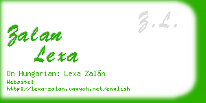 zalan lexa business card